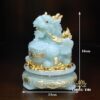 Tỳ Hưu Gia Lộc Bột Đá Thiên Thanh Viền Vàng, Nhiều Kích Thước - Ảnh 8