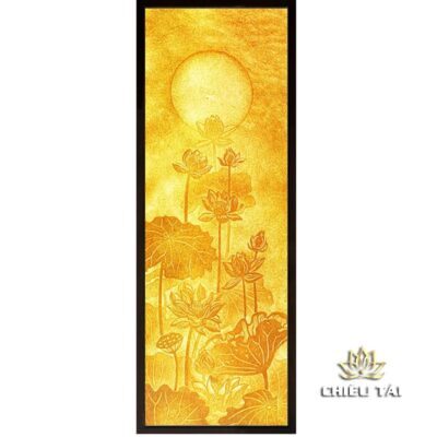 Alternative view of Bộ Tranh Trúc Chỉ Đôi, Họa Tiết Hoa Sen, Kích Thước 41x125cm