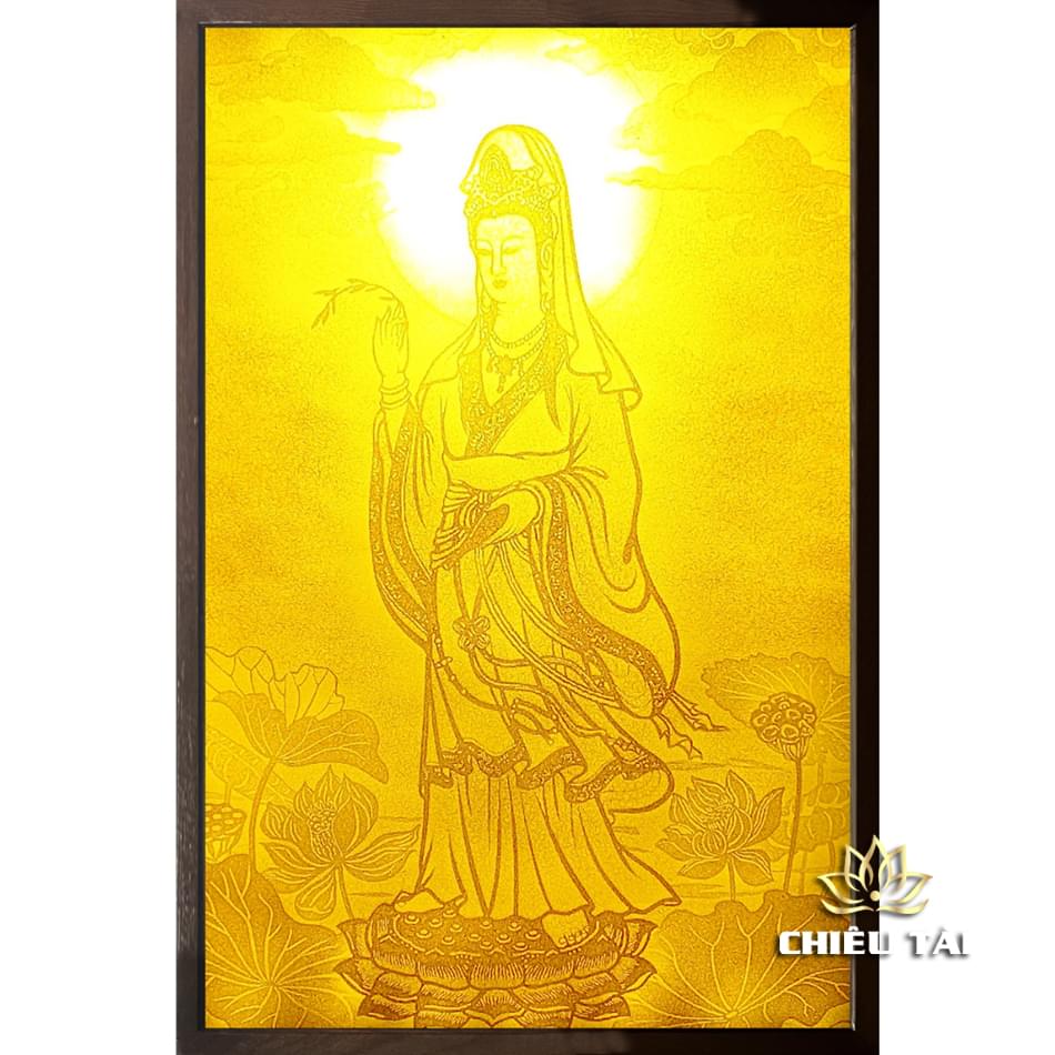 Tranh Trúc Chỉ Hình Phật Bà Quan Âm Bồ Tát - Ảnh 2