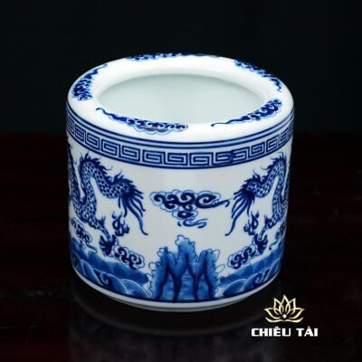 Alternative view of Bát Hương Lộc Phát Bằng Gốm Sứ Men Xanh, Nhiều Kích Thước