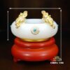 Bát Tụ Bảo Cóc Thiềm Thừ Bạch Ngọc Đế Xoay, Đường Kính 14.5cm - Ảnh 7