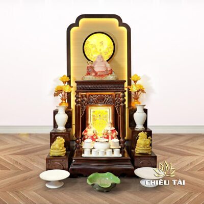 Alternative view of Vách Hậu Mini Ban Thờ Thần Tài, Có Đèn LED, KT 60*3*120cm