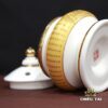Lư Trầm Thần Tài Sứ Trắng Tâm Kinh Vàng, Cao 15cm - Ảnh 5