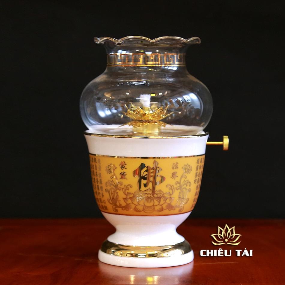 Bộ Đồ Thờ Thần Tài Thổ Địa Sứ Đức Hoá Trắng Tâm Kinh Vàng, Nhiều Kích Thước - Ảnh 7