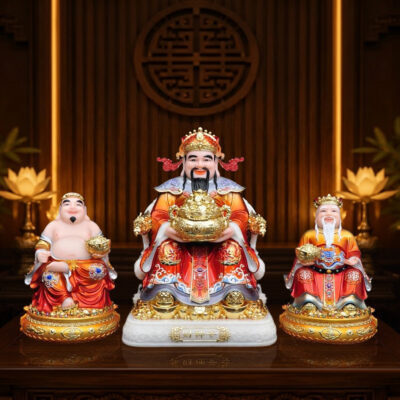 Bộ Tam Tượng Tài - Địa - Như Ý Toạ Châu Bảo, Nhiều Kích Thước