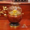 Bộ Ban Thờ Thần Tài Thổ Địa Ba Gian Đồng Vân Đá Nâu Đỏ “Thái Hòa Hưng Vượng”, KT 157*127*189cm - Ảnh 16