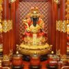 Bộ Ban Thờ Thần Tài Thổ Địa Ba Gian Đồng Vân Đá Nâu Đỏ “Thái Hòa Hưng Vượng”, KT 157*127*189cm - Ảnh 10