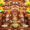 Bộ Ban Thờ Thần Tài Thổ Địa Ba Gian Lưu Ly Ngọc Xanh Bọc Đồng “Thái Hòa Hưng Vượng”, KT 157*127*189cm - Ảnh 4
