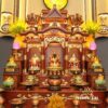Bộ Ban Thờ Thần Tài Thổ Địa Ba Gian Đồng Đỏ Chữ Phật “Thái Hòa Hưng Vượng”, KT 157*127*189cm - Ảnh 2
