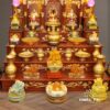 Bộ Ban Thờ Thần Tài Thổ Địa Ba Gian Đồng Vàng Chữ Phật “Thái Hòa Hưng Vượng”, KT 157*127*189cm - Ảnh 3