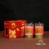 Nến Đôi (Cặp Đèn Cầy) Hoa Sen Bơ Thực Vật, Màu Vàng – Đỏ, Cháy 1 Ngày - Ảnh 3