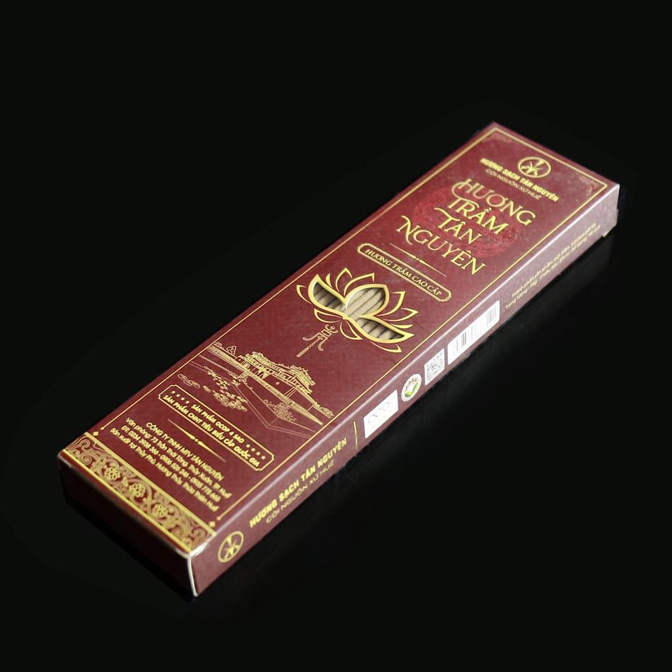 Hương Trầm Tân Nguyên loại cao cấp, hộp giấy 90 que, dài 23cm, Thời Gian cháy 40 Phút
