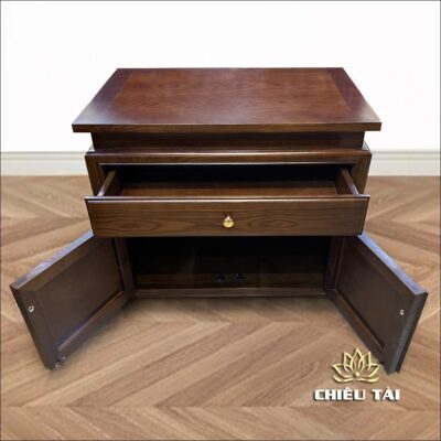 Alternative view of Bàn Cúng Cơm, Gỗ Sồi Màu Óc Chó, Kích Thước 81cmx50cmx69cm