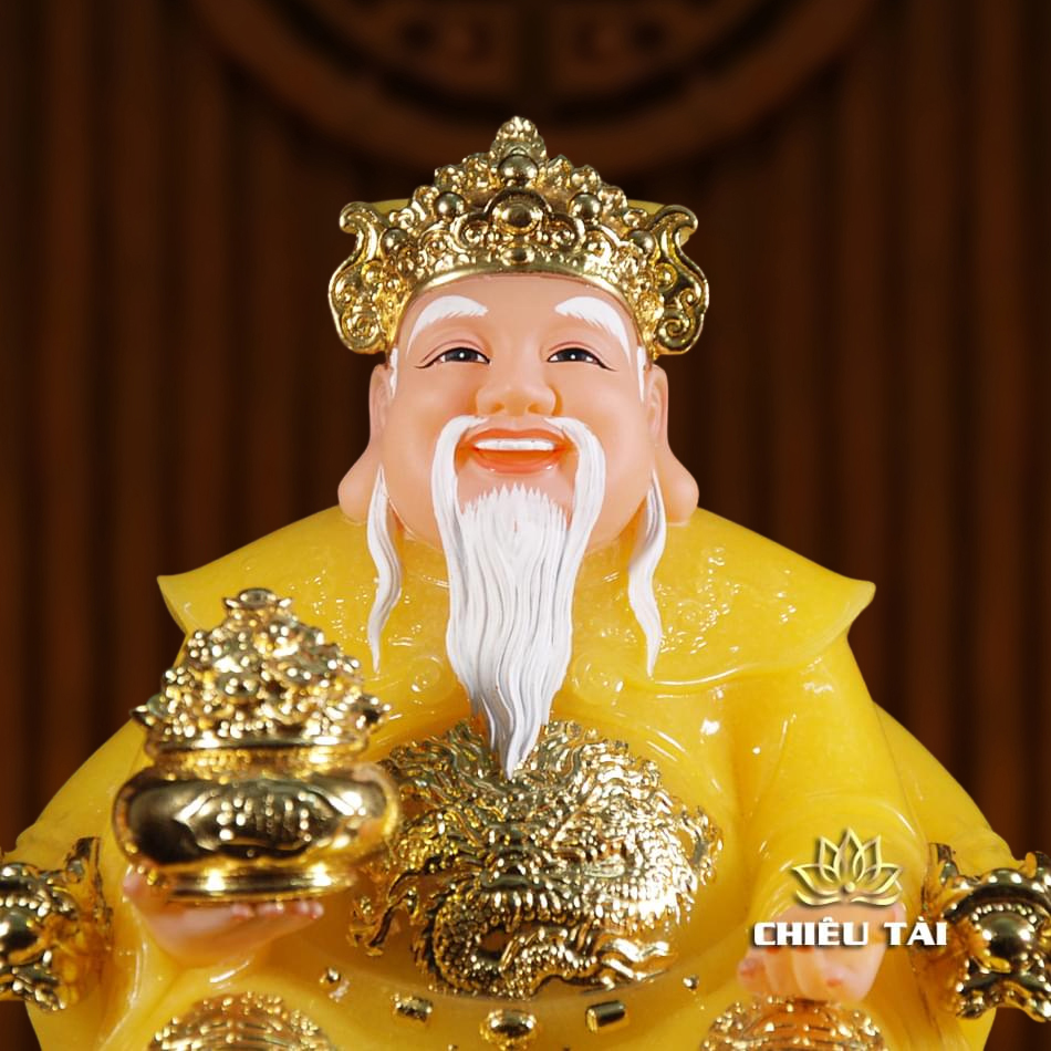 Bộ Tam Tượng Tài - Địa - Như Ý "Tài Nguyên Quảng Tiến" Ngồi Tự Tại Bột Đá Thạch Anh, Cỡ Nhỏ - Ảnh 8
