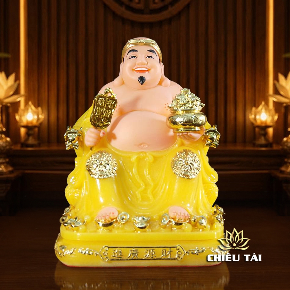 Bộ Tam Tượng Tài - Địa - Như Ý "Tài Nguyên Quảng Tiến" Ngồi Tự Tại Bột Đá Thạch Anh, Cỡ Nhỏ - Ảnh 11