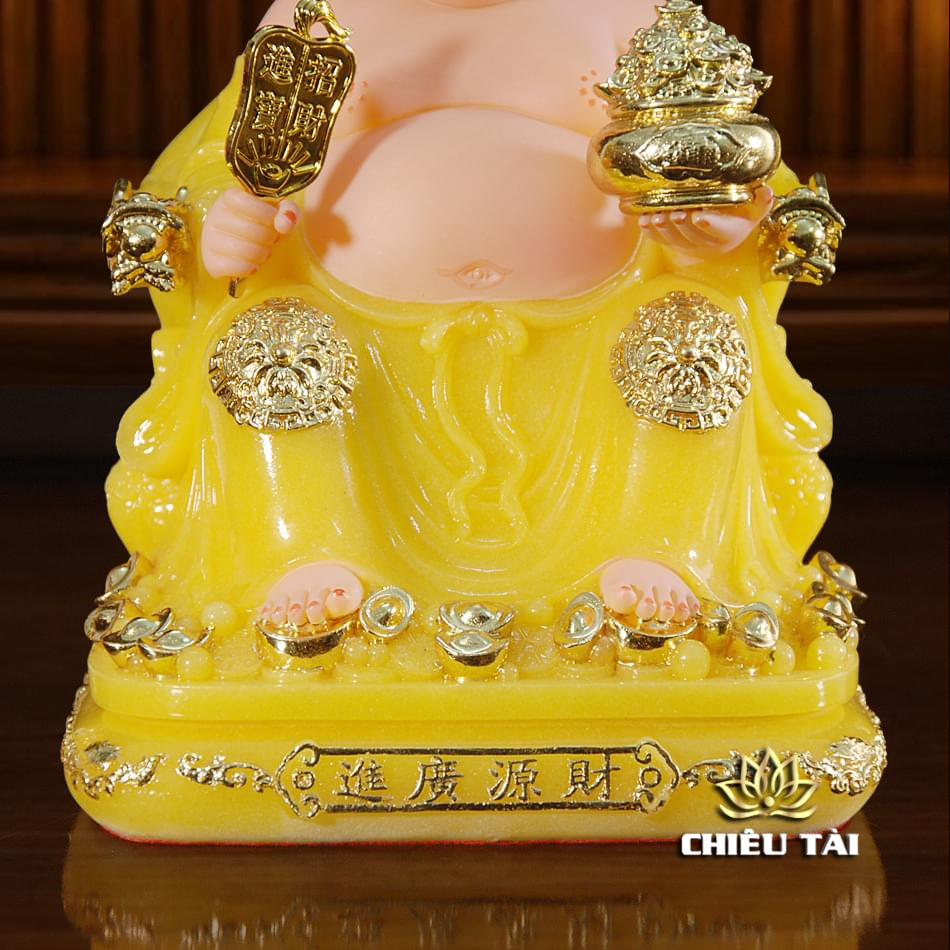 Bộ Tam Tượng Tài - Địa - Như Ý "Tài Nguyên Quảng Tiến" Ngồi Tự Tại Bột Đá Thạch Anh, Cỡ Nhỏ - Ảnh 13