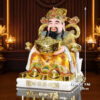 Bộ Tam Tượng Tài - Địa - Như Ý "Tài Nguyên Quảng Tiến" Ngồi Tự Tại Bột Đá Thạch Anh, Cỡ Nhỏ - Ảnh 14