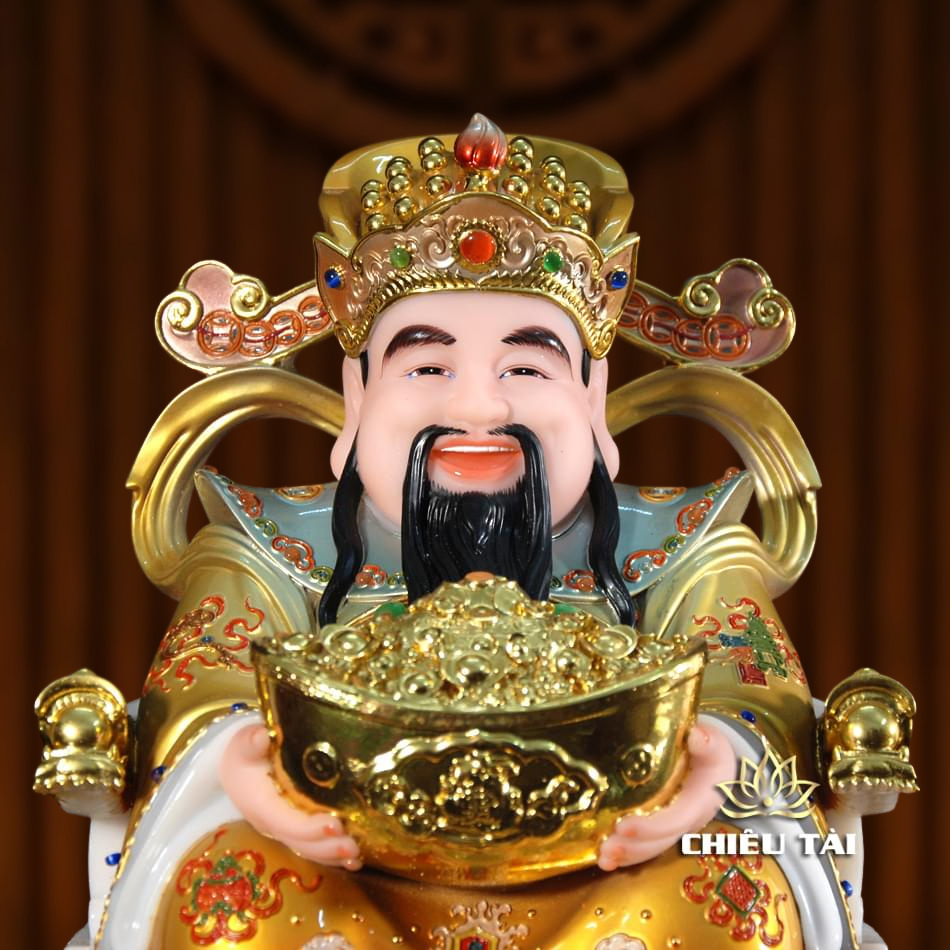 Bộ Tam Tượng Tài - Địa - Như Ý "Tài Nguyên Quảng Tiến" Ngồi Tự Tại Bột Đá Thạch Anh, Cỡ Nhỏ - Ảnh 4