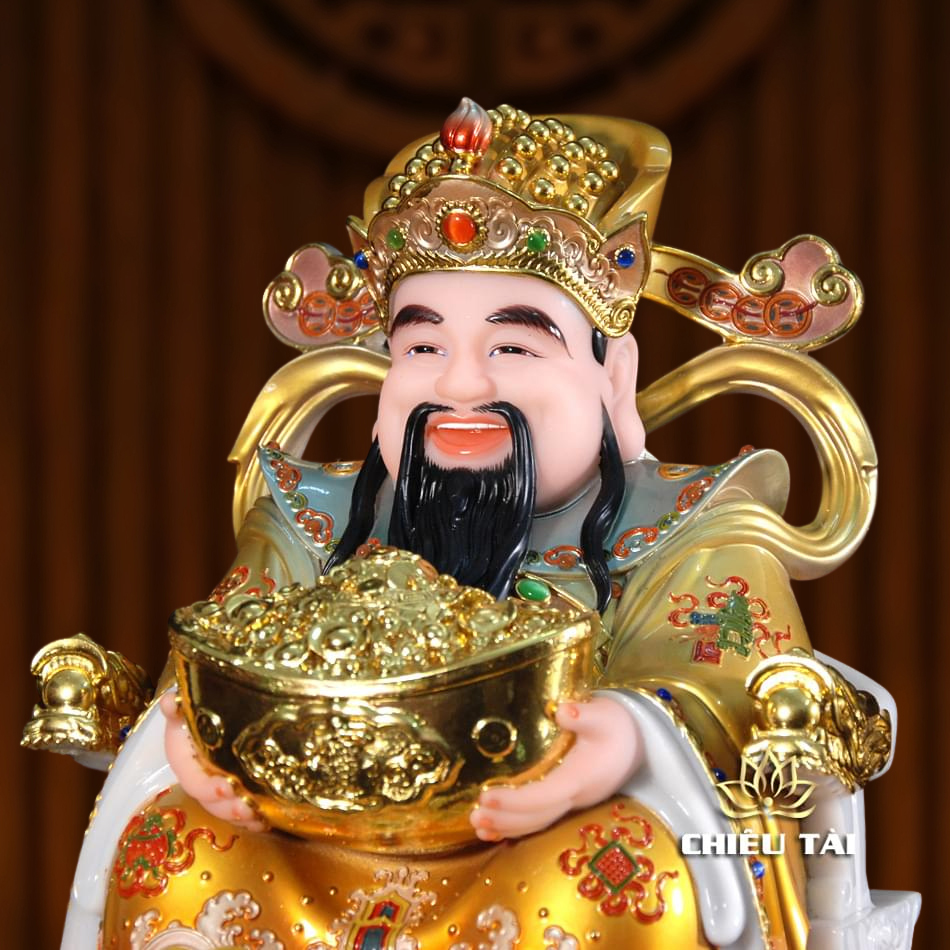 Bộ Tam Tượng Tài - Địa - Như Ý "Tài Nguyên Quảng Tiến" Ngồi Tự Tại Bột Đá Thạch Anh, Cỡ Nhỏ - Ảnh 5