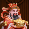 Bộ Tam Tượng Tài - Địa - Như Ý "Tài Nguyên Quảng Tiến" Ngồi Tự Tại Bột Đá Áo Đỏ, Nhiều Kích Thước - Ảnh 3