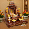 Bộ Ban Thờ Thần Tài Thổ Địa Sứ Trắng Thạch Anh Vàng, “Thiên Đức” Dát Vàng, KT 97*97*125cm - Ảnh 3