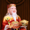 Bộ Tam Tượng Tài - Địa - Như Ý "Tài Nguyên Quảng Tiến" Ngồi Tự Tại Bột Đá Áo Đỏ, Nhiều Kích Thước - Ảnh 7
