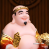 Bộ Tam Tượng Tài - Địa - Như Ý "Tài Nguyên Quảng Tiến" Ngồi Tự Tại Bột Đá Áo Đỏ, Nhiều Kích Thước - Ảnh 11